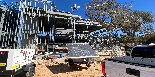 Solar Surveillance Trailer at Construction Site - Wide Thumb