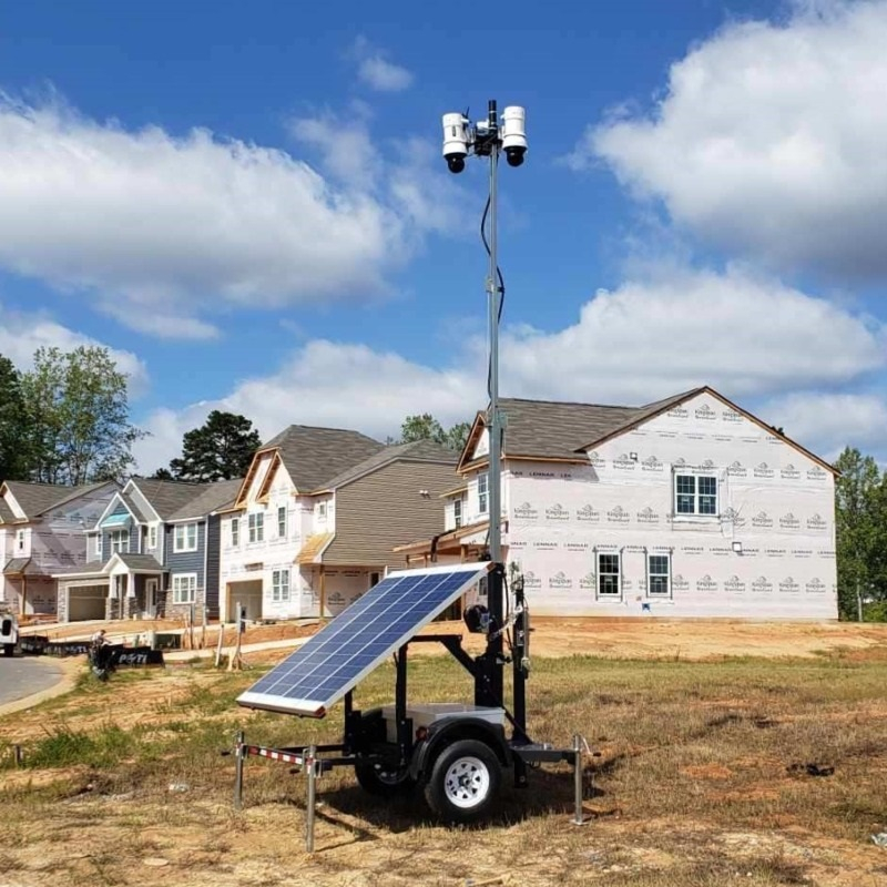 Solar Surveillance Trailer at Construction Site