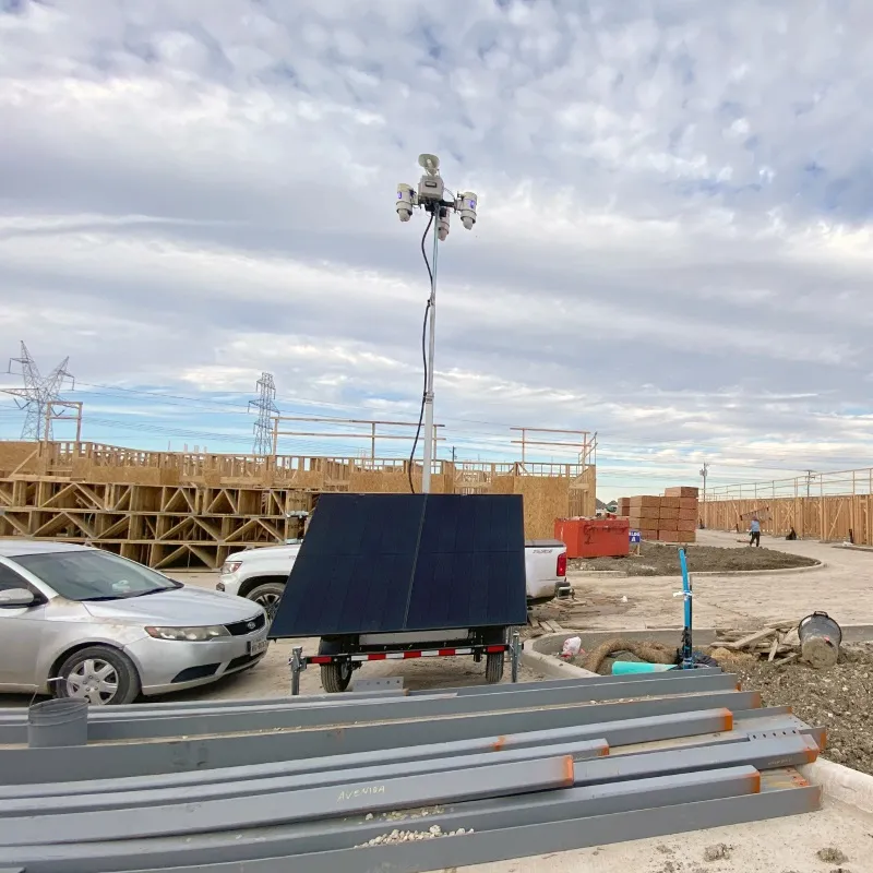 Portable Surveillance Solar Trailer for Jobsite Security