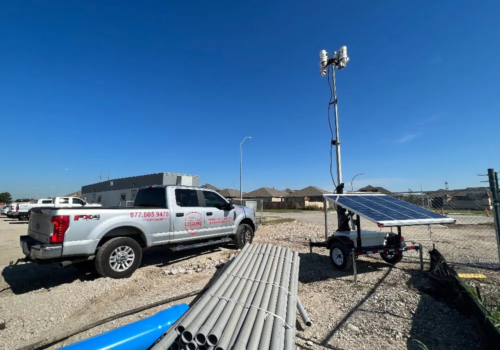 Surveillance Trailer Guards Construction Materials - Header