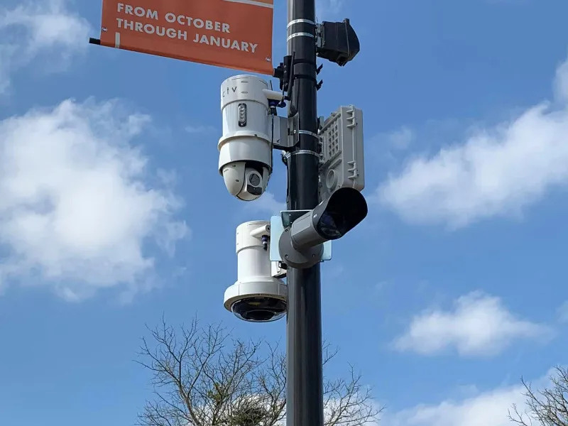 Two Police Pole Cameras With LPR