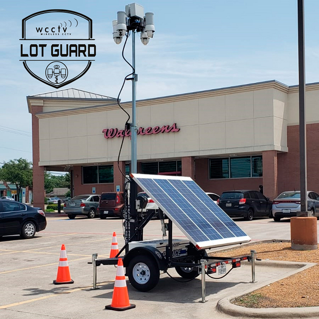 WCCTV LotGuard  - Parking Lot Security Cameras - Mobile Solar Trailer
